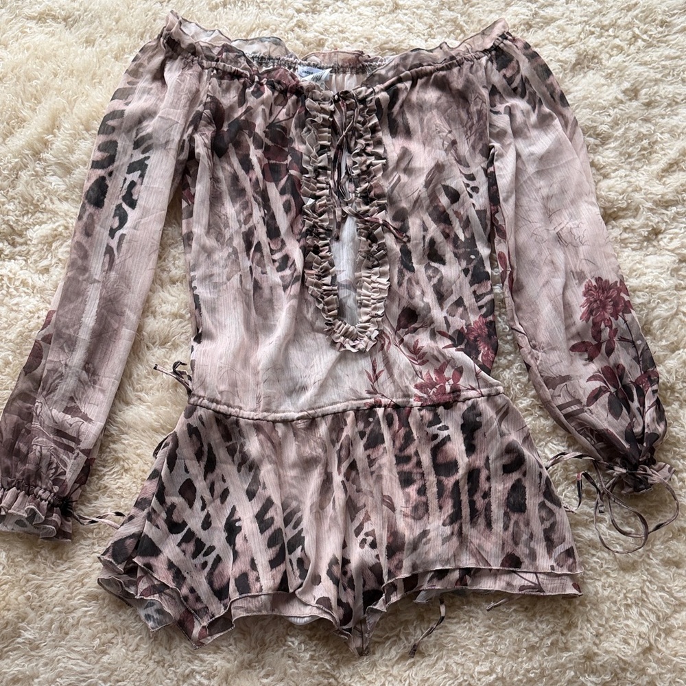 REVOLVE Animal Print Off-Shoulder Swim Coverup